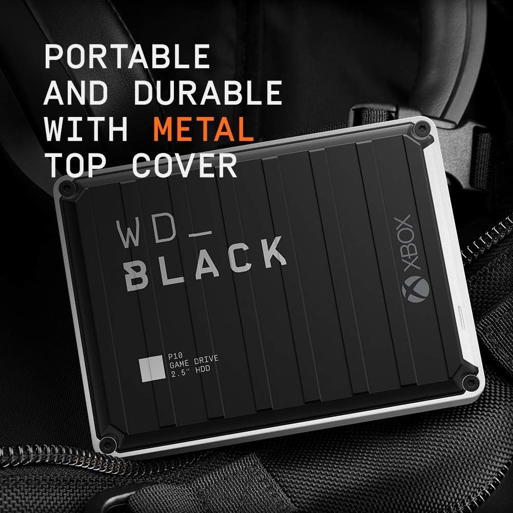 4TB P10 Game Drive for Xbox - 1-Month Xbox Game Pass, Portable External Hard Drive for On-The-Go Access to Your Xbox Game Library - WDBA5G0040BBK-WESN