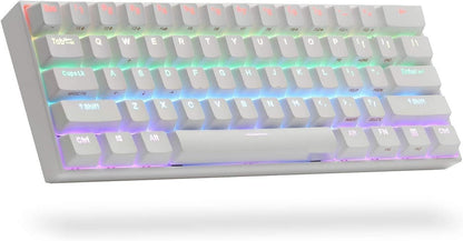 2D, 60% Wired/Wireless Mechanical Keyboard (Kailh Box White Switch/White Case) - Full Keys Programmable - True RGB Backlit - Tap Arrow Keys - Double Shot PBT Keycaps - NKRO - 1900Mah Battery